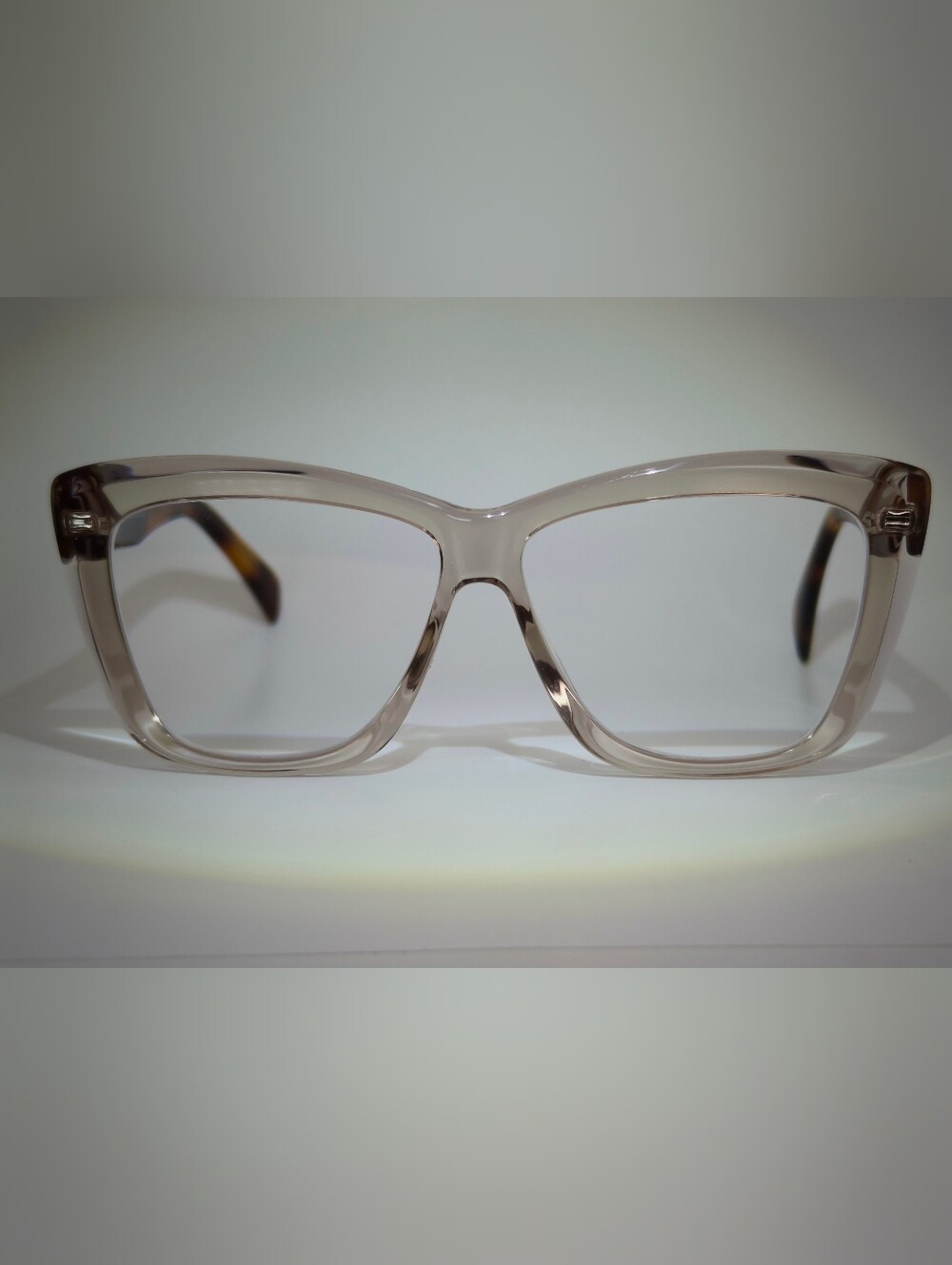 Scribble. Smoke Clear Oversized Square Women's Glasses.